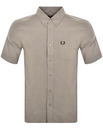 Fred Perry Oxford Short Sleeve Shirt - Gray