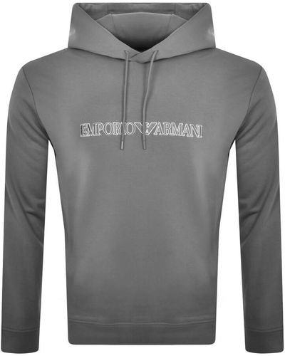 Armani Emporio Logo Hoodie - Grey