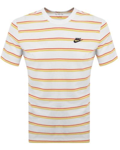 Nike Club Stripe T Shirt - White