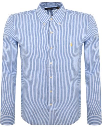 Ralph Lauren Striped Long Sleeved Shirt - Blue