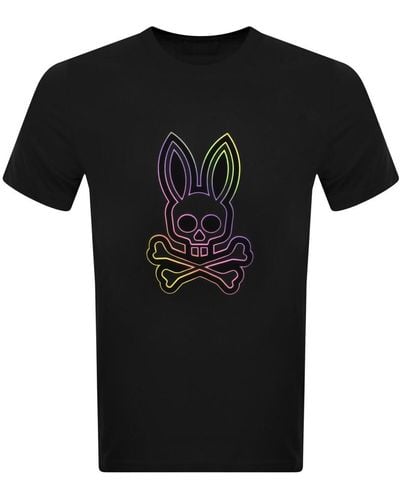 Psycho Bunny Flocking Logo T Shirt - Black