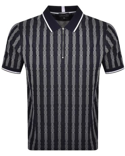 Ted Baker Icken Stripe Polo Shirt - Black