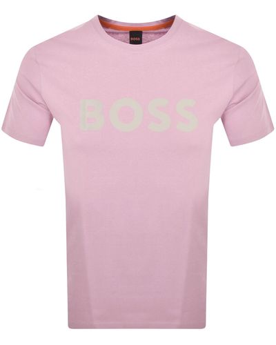 BOSS Boss Thinking 1 Logo T Shirt - Pink