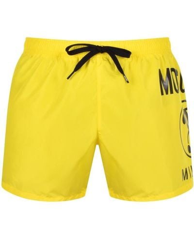 Moschino Logo Swim Shorts - Yellow