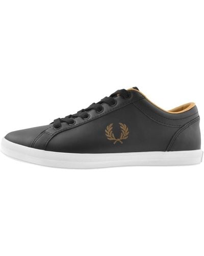 Fred Perry Baseline Leather Trainers - Black
