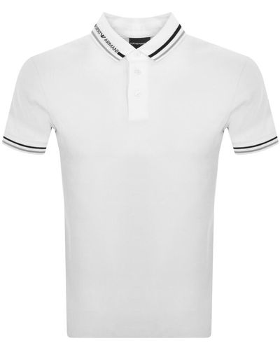 Armani Emporio Short Sleeved Polo T Shirt - White