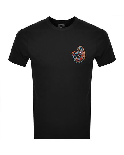 Pretty Green Ashbrook Paisley T Shirt - Black