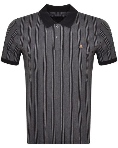 Vivienne Westwood Stripe Polo T Shirt - Grey