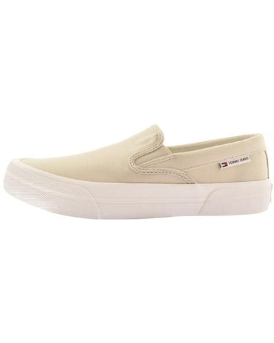 Tommy Hilfiger Slip On Canvas Trainers - Natural