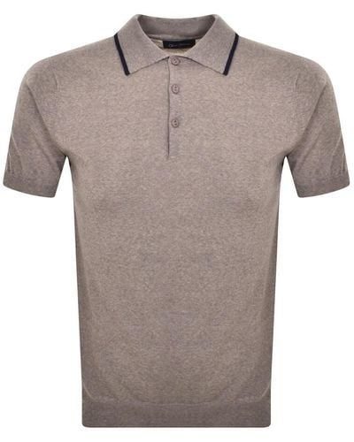Oliver Sweeney Covehite Knit Polo T Shirt - Gray