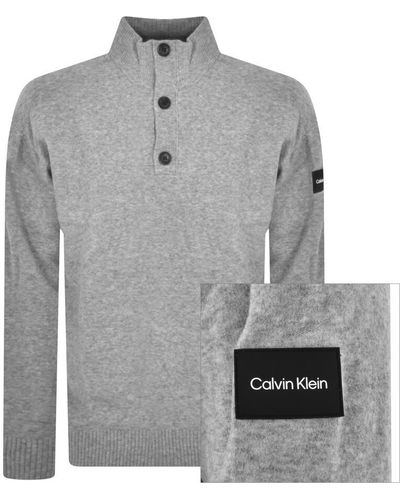 Calvin Klein Quarter Zip Sweater - Gray