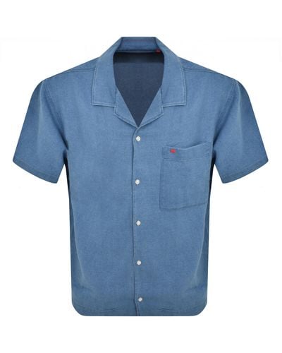 HUGO Short Sleeved Egeeno Shirt - Blue