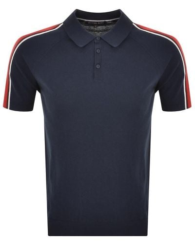 Michael Kors Racing Stripe Polo T Shirt - Blue