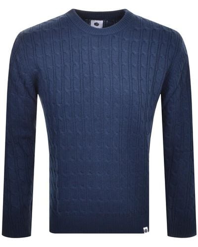Pretty Green Cable Knit Jumper - Blue