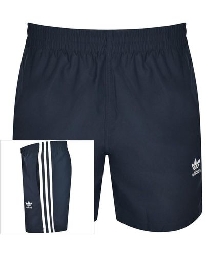 adidas Originals Adidas Three Stripes Swim Shorts - Blue