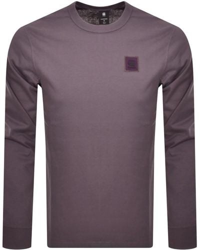 G-Star RAW Raw Base Long Sleeve T Shirt - Purple