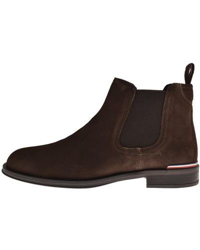 Tommy Hilfiger Suede Chelsea Boots - Brown