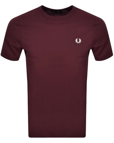 Fred Perry Crew Neck T Shirt - Purple