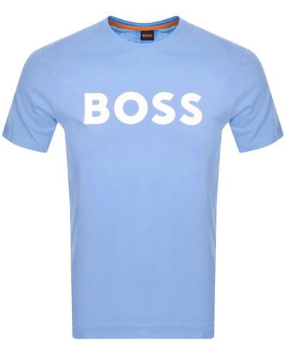 BOSS Boss Thinking 1 Logo T Shirt - Blue