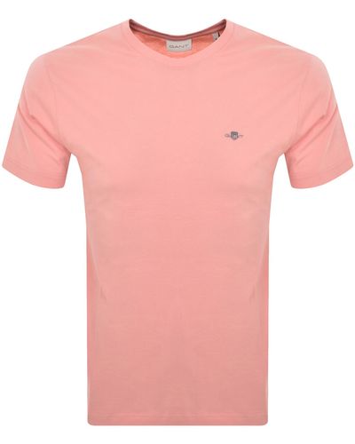 GANT Original Short Sleeve T Shirt - Pink