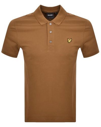 Lyle & Scott Plain Polo T Shirt - Brown
