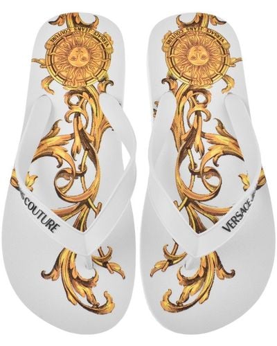 Versace Couture Flip Flops - White