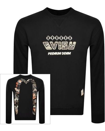 Evisu Logo Crew Neck Sweatshirt - Black