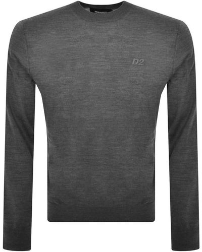 DSquared² Crew Neck Knit Sweater - Gray