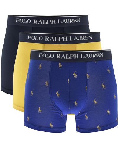 Ralph Lauren Underwear 3 Pack Trunks - Blue