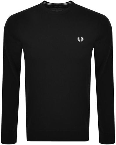 Fred Perry Crew Neck Knit Jumper - Black