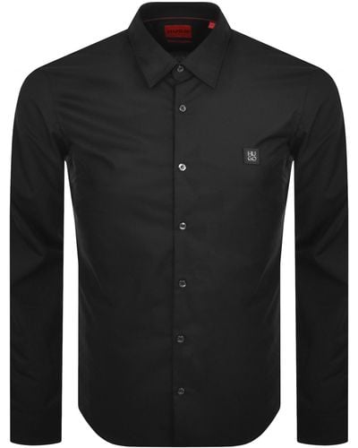 HUGO Long Sleeved Ermo Shirt - Black