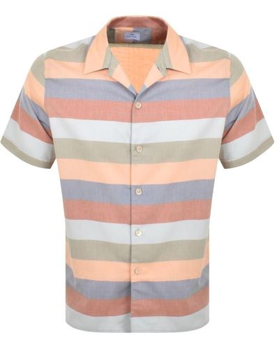 Paul Smith Short Sleeve Striped Shirt - Grey