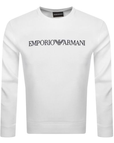 Armani Emporio Crew Neck Logo Sweatshirt - White