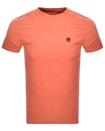 Timberland Dun River Logo T Shirt - Orange