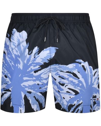 Tommy Hilfiger Large Placed Palm Swim Shorts - Blue