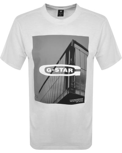 G-Star RAW Raw Hq Oldskool Logo T Shirt - Gray