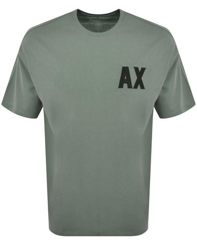 Armani Exchange Crew Neck Logo T Shirt - Green