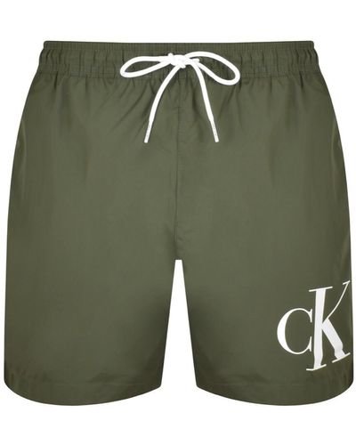 Calvin Klein Logo Swim Shorts - Green