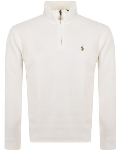 Ralph Lauren Quarter Zip Sweatshirt - White