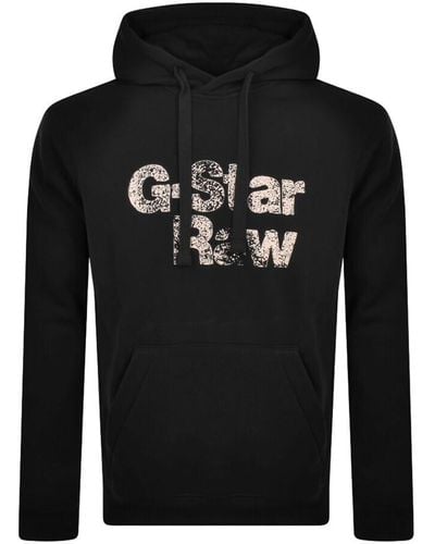 G-Star RAW Raw Painted Logo Hoodie - Black