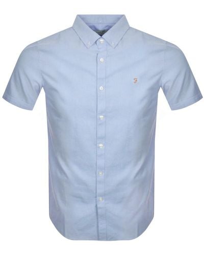 Farah Brewer Slim Short Sleeve Shirt - Blue