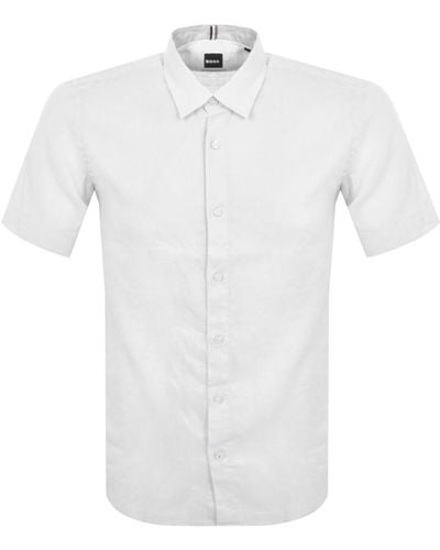 BOSS BUSINESS Boss Roan Ken Short Sleeve Shirt - White