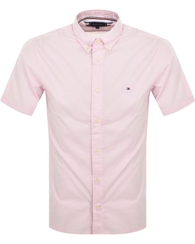 Tommy Hilfiger Short Sleeve Flex Poplin Shirt - Pink