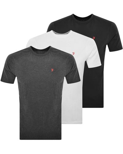 Farah Colney 3 Pack T Shirts - Black