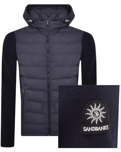 Sandbanks Hooded Hybrid Jacket - Blue
