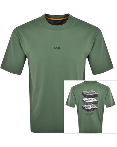 BOSS Boss Geological T Shirt - Green