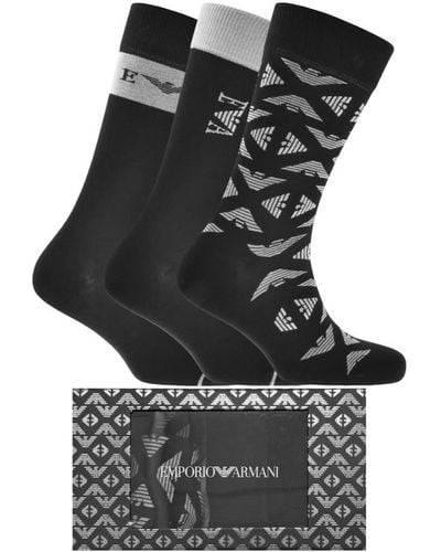 Armani Emporio Three Pack Socks Gift Set - Black
