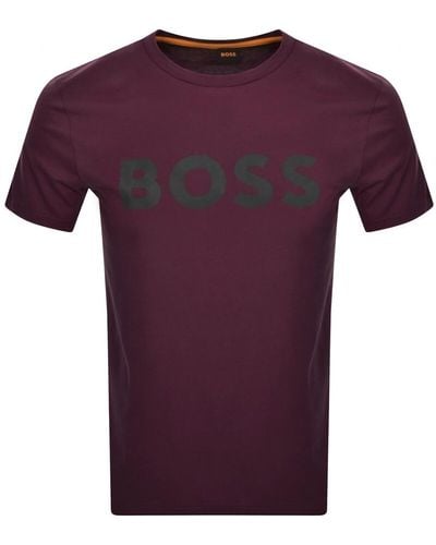 BOSS Boss Thinking 1 Logo T Shirt - Purple