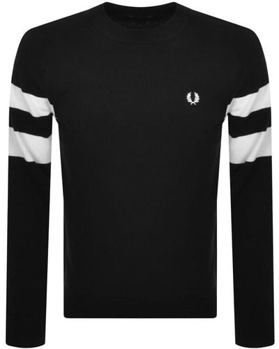 Fred Perry Tipped Sleeve Jumper - Black