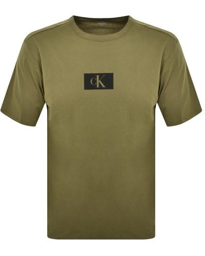 Calvin Klein Lounge Logo T Shirt - Green
